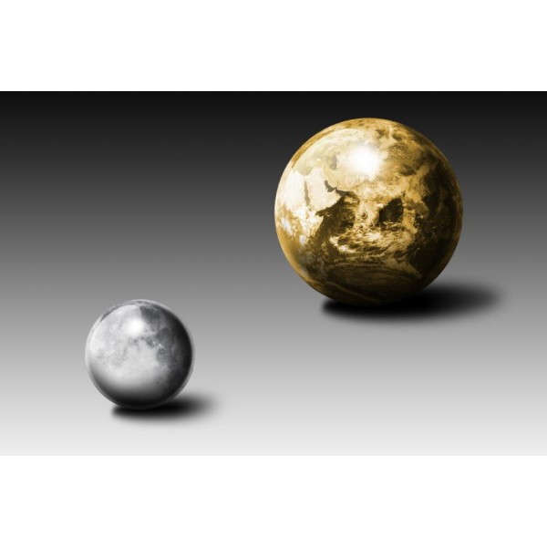 Gold Moon and Earth 70x50