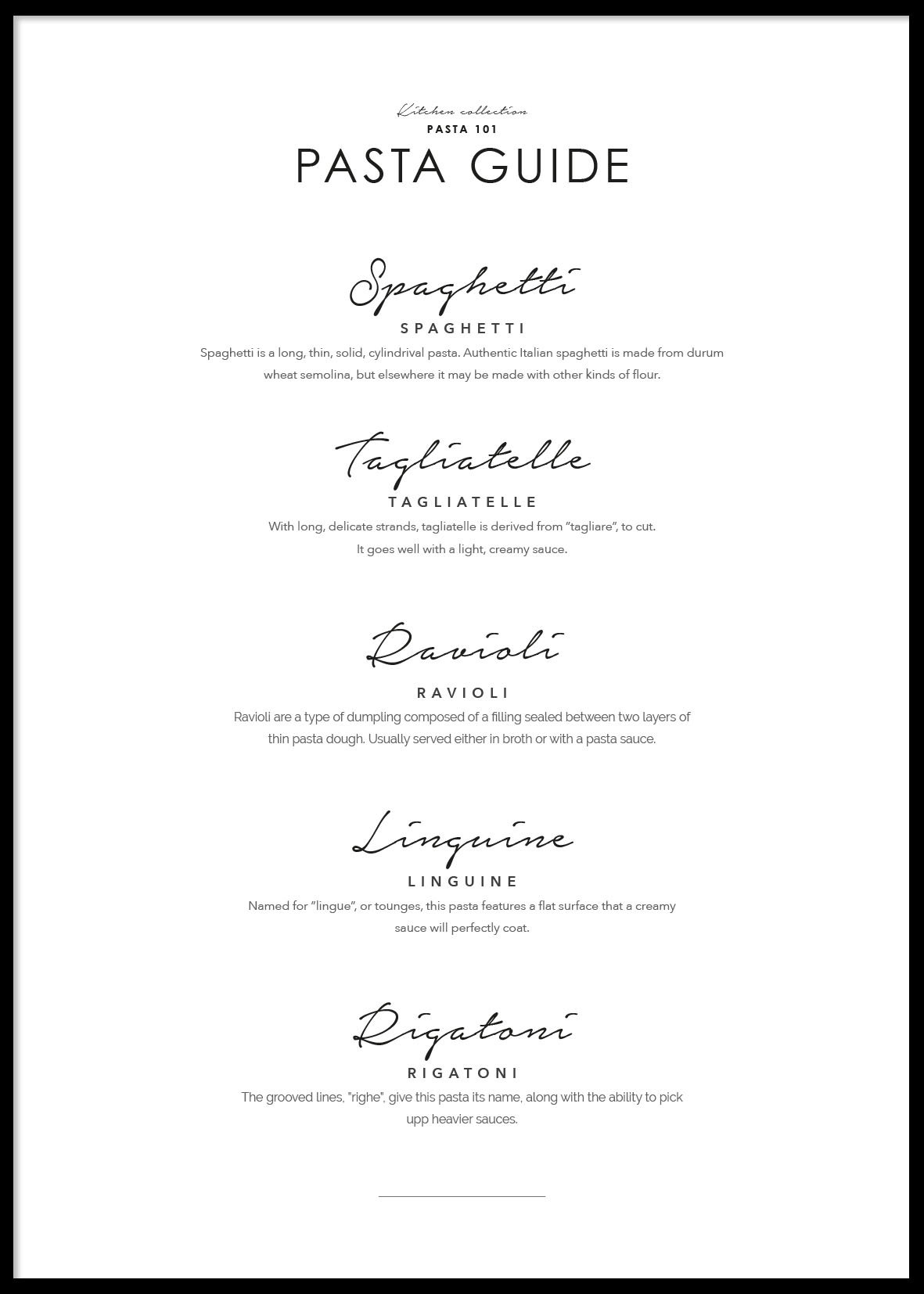 Pasta guide 50x70
