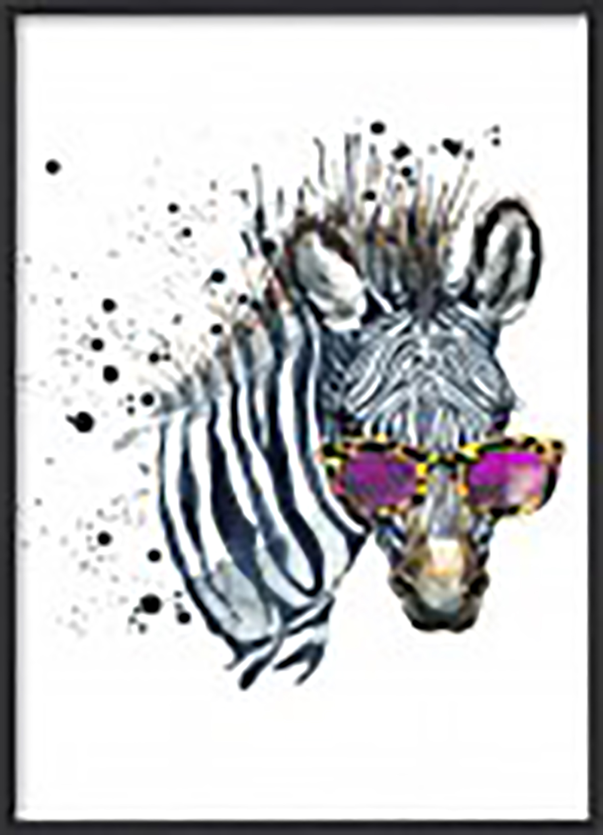 Zebra whit glasses 50x70